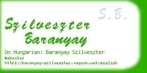 szilveszter baranyay business card